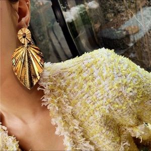 Oversized Metallic Gold Earrings